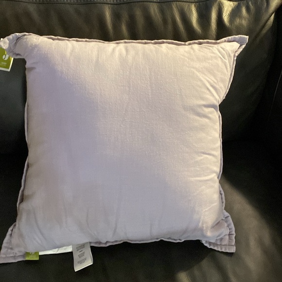 J. Queen New York Caspian Quilted Throw Pillow, Soft Lavender, 20” x 20” NWT - Picture 3 of 6